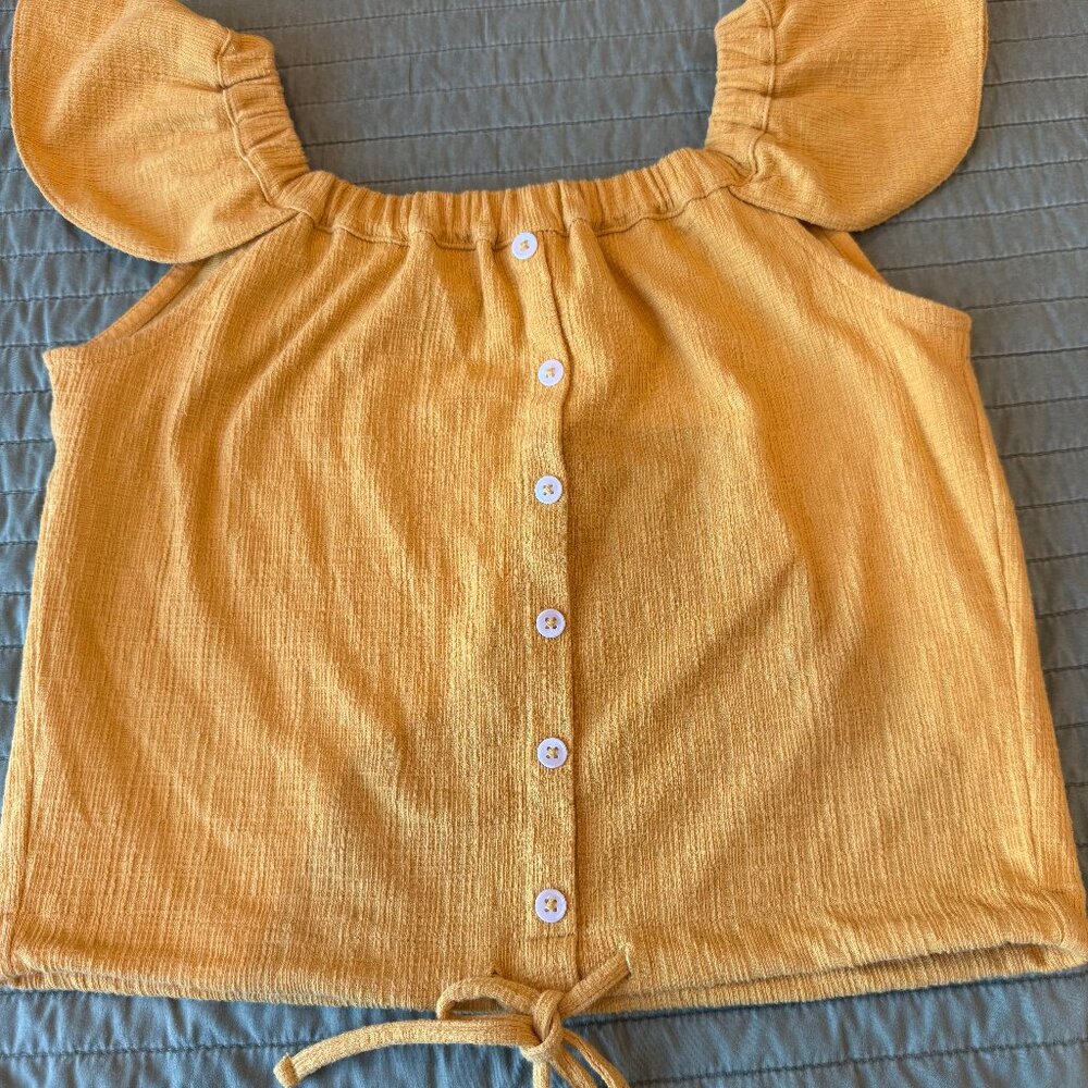 Madewell Texture & Thread Yellow Crop Top Small
